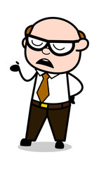 Argument - Retro Cartoon Office old Boss Man Vector Illustration