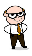 Clever - Retro Cartoon Office old Boss Man Vector Illustration