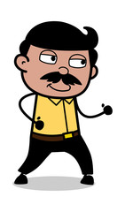Ready to Run - Indian Cartoon Man Father Vector Illustration