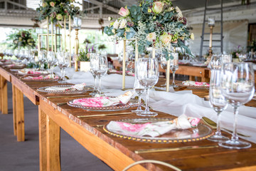 Fototapeta na wymiar Wedding / Event table decorations