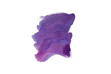 Abstract watercolor spot on white textured paper. Isolated. Hand-drawn background. Aquarelle brush...