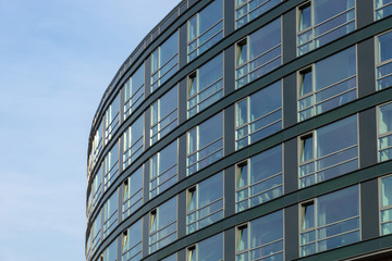 glass facade of a modern building