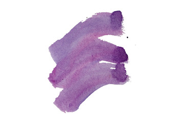 Abstract watercolor spot on white textured paper. Isolated. Hand-drawn background. Aquarelle brush...