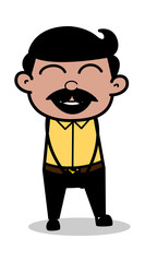 Laughing Loudly - Indian Cartoon Man Father Vector Illustration
