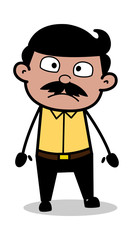 Obraz premium Worry - Indian Cartoon Man Father Vector Illustration