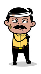 Hurt - Indian Cartoon Man Father Vector Illustration