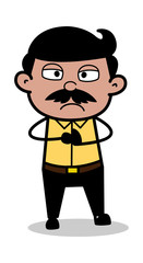 Annoyed - Indian Cartoon Man Father Vector Illustration