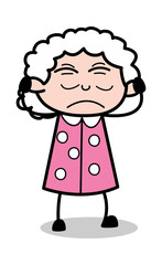 Annoying - Old Cartoon Granny Vector Illustration