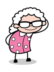 Obraz premium Fashionable Granny with Trendy Sunglasses - Old Cartoon Granny Vector Illustration