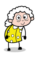Innocent - Old Cartoon Granny Vector Illustration