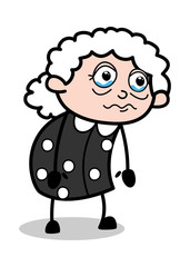 Obraz premium Mourner - Old Cartoon Granny Vector Illustration