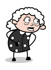 Talking Expression - Old Cartoon Granny Vector Illustration