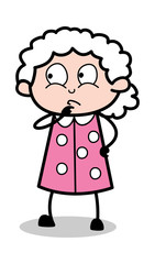 Musing - Old Cartoon Granny Vector Illustration