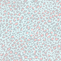 Leopard seamless pattern on mint background. Animal print.