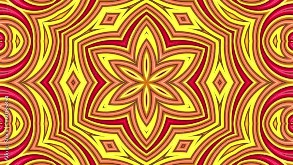 Poster abstract 3d seamless bright background in 4k with red orange tapes. red orange stripes move cyclical