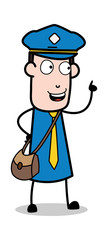 Remembering While Talking - Postman Cartoon Courier Guy Vector Illustration