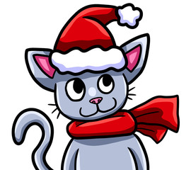 Very Cute Happy Christmas Cat