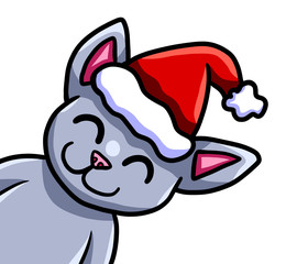 Stylized Happy Christmas Cat
