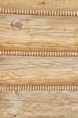 Wooden detail of traditional polish wall.