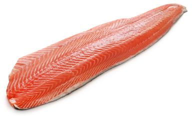 Large piece of uncooked salmon fish