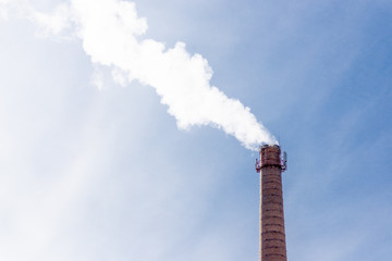 chimney on blue sky background