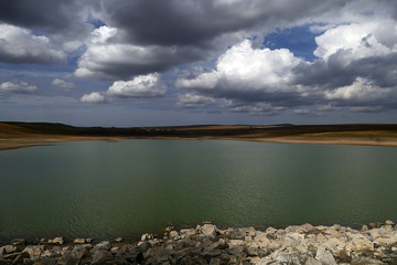 irrigation ponds, declining water pond, drought and water shortage,