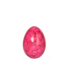 Pink easter egg isolated on white background