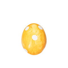 Yellow easter egg isolated on white background