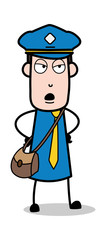 Rude Behavior - Postman Cartoon Courier Guy Vector Illustration