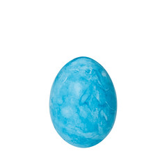 Blue easter egg isolated on white background