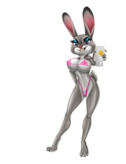 Bunny in a bathing suit