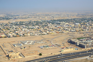 city in the desert, top view