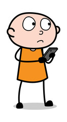 Smartphone User - Cartoon thief criminal Guy Vector Illustration