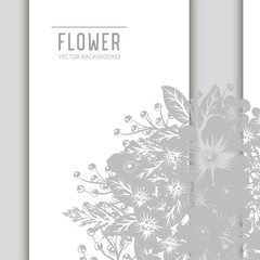Flowers greeting card template. Vector frame.