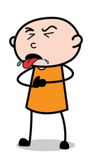Vomiting - Cartoon thief criminal Guy Vector Illustration