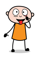 Eye and Mouth Check Up - Cartoon thief criminal Guy Vector Illustration