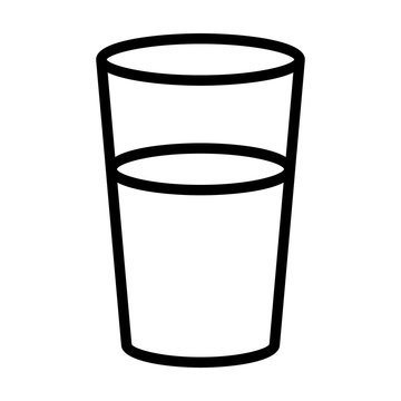 Glass Of Drinking Water Line Art Vector Icon For Food Apps And Websites