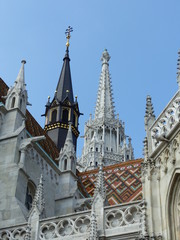 Guglie della chiesa di Mattia  nel quartiere Buda di Budapest in Ungheria.