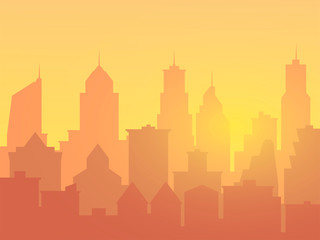 Fototapeta premium city background with buildings silhouettes. EPS-10
