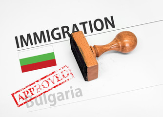 Approved Immigration Bulgaria application form with rubber stamp