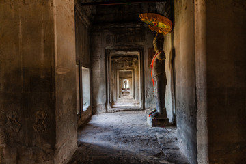 A side passage in Angkor Wat, Siem Reap, Cambodia