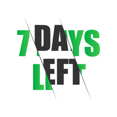 7 days to go. Vector stock illustration.