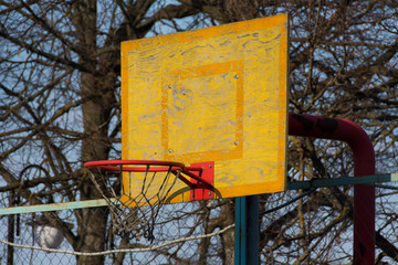 old street basketball backboard