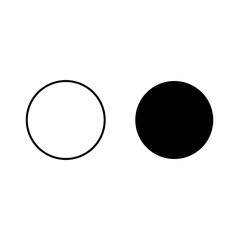A two circle, black and white icon. Vector geometry rounded corner polygon.