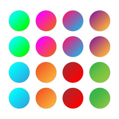 Set of various 16 colorful spheres
