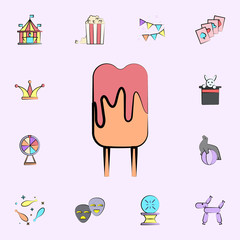 ice cream colored icon. circus icons universal set for web and mobile