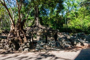 The ruins of the ancient Khmer structure in Angkor Thom, Cambodia