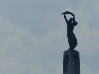 Statua della libertà nel cielo a Budapest in Ungheria.