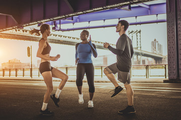 Runners training in New York