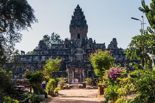 Bakong is the first temple mountain of sandstone constructed by rulers of the Khmer Empire